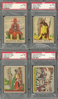 1933 R128 Anonymous "Series of 48 - Western" PSA NM 7 and PSA NM-MT 8 Collection (4 Different)